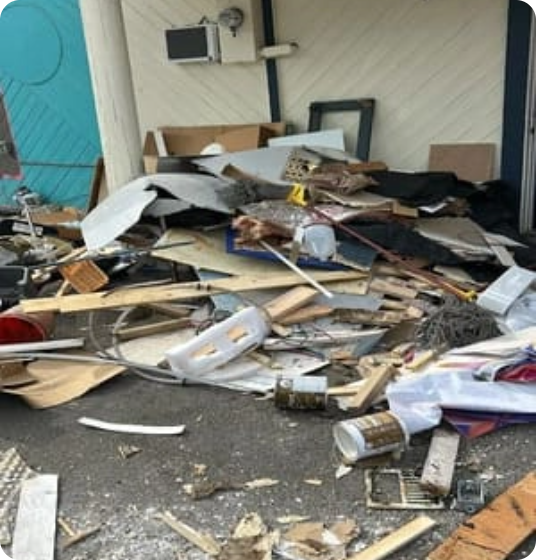 Interior debris pile before junk removal Seattle